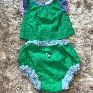 Adorable Green and Blue Diaper Cover Set
